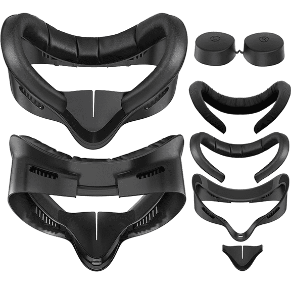 VR Face Cushion Replacement Headset Sweat Proof Lightweight Face Pad Accessories 5 in 1 Front and Back Compatible with MetaQuest3s