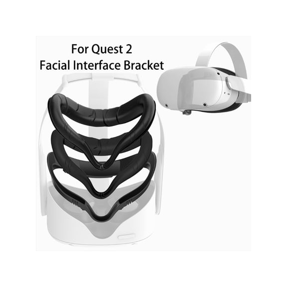 VR Facial Interface For Oculus Quest 2 – PU Foam Face Pad Cover, Sweatproof & Comfortable Replacement Bracket (Easy Install)