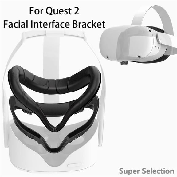 VR Facial Interface For Oculus Quest 2 PU Foam Face Pad Cover, Sweatproof & Comfortable Replacement Bracket (Easy Install)