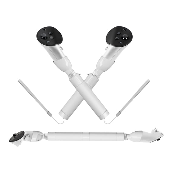VR Game Handle Attachments Extension Grips for Meta/Oculus Quest 3, Extension Handle to Play Gorilla Tag Long Arms Grips Beat Saber Golf Club Baseball