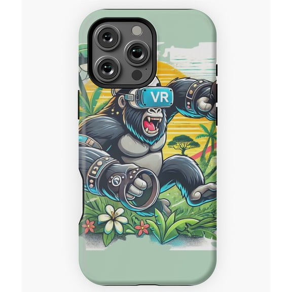VR Gaming Gorilla Tropical Jungle Phone Case for iPhone 16 15 14 13 12 11 Pro Max