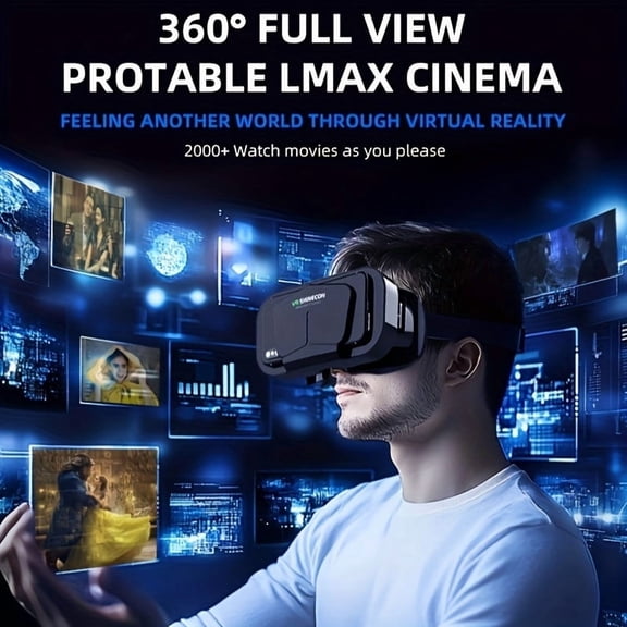 VR Glasses for iPhone & Android 4.7-7" Smartphones, 3D VR Headset with Blue Light Filter for Movies & Games - Gift for Christmas/Birthday