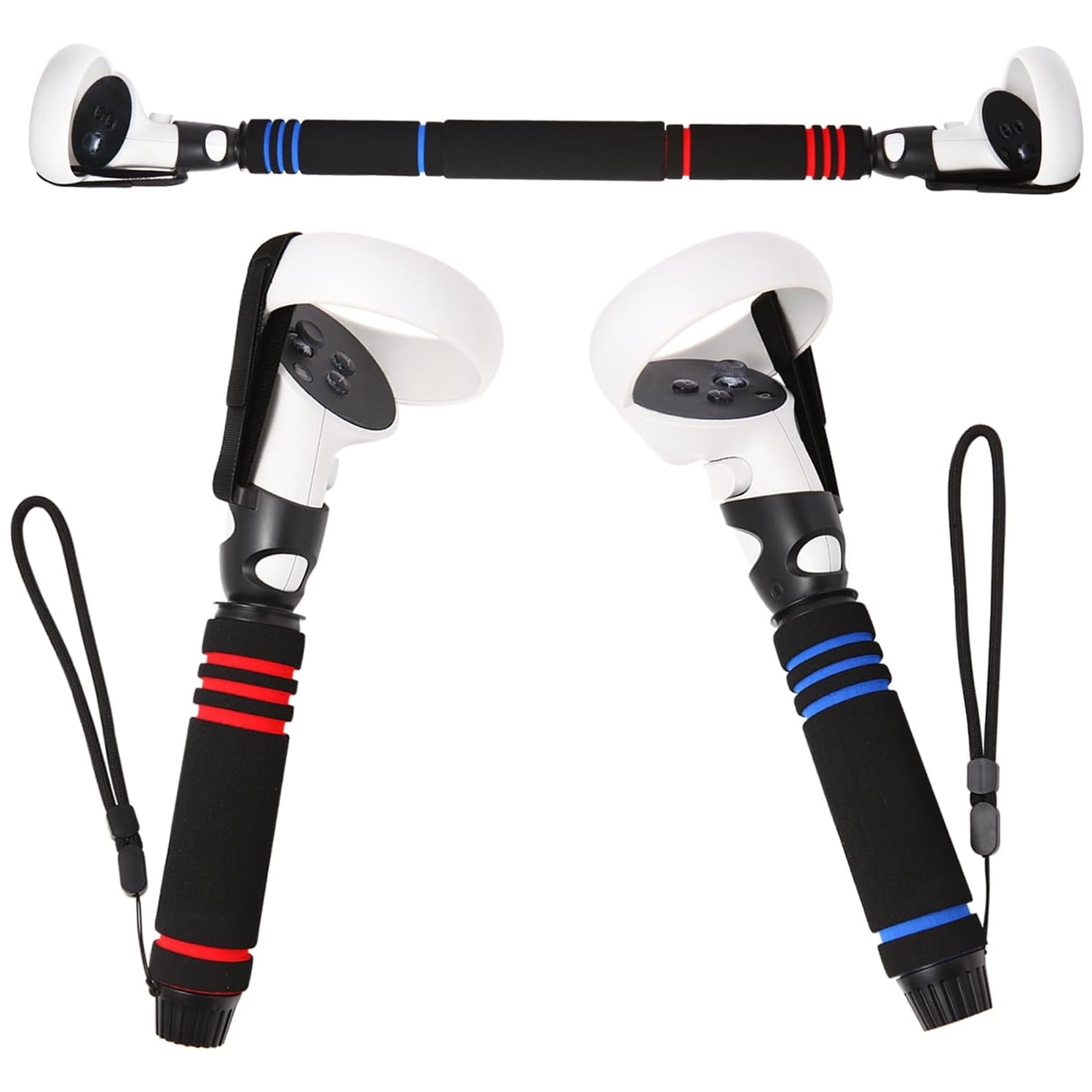 SIISLL VR Game Handle Accessories Compatible with Oculus Quest 2 Controllers, Dual Handles Extension Grips Compatible with Meta Quest 2 Accessories for Beat Saber Supernatural Gorilla Tag Games.