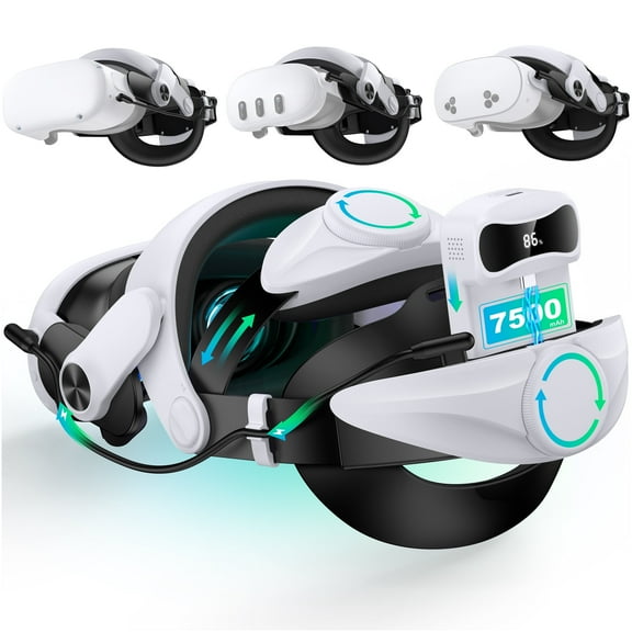 VR Head Strap Compatible with Meta Quest 3/3S/2, Adjustable Elite Strap Replacement Intended for Quest 3 Head Strap, Enhanced VR Accessories Support Comfort Reduce Pressure Extend Playtime