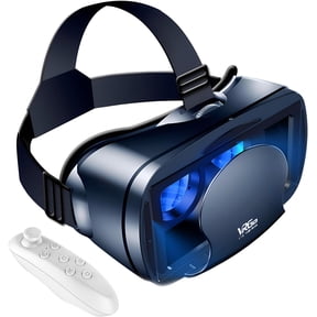 VR Headset, 3D VR Glasses Virtual Reality Headset for iPhone & Android with Controller, Compatible 5.0-7.0 inch, Anti-Blue Light Adjustable Universal Virtual Reality Goggles for Kids & Adults