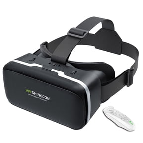 VR Headset with Controller - Universals 3D Glasses, HD Aspheric Lenses, Adjustable Headband, Immersive Virtual Reality for Movies & Games, Family Gift