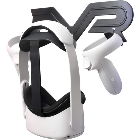 VR Headset and Controller Wall Mount Storage Stand Hook Compatible for 3 / 2 / Pro / 1, PSVR 2, Pico 4, Reverb G2, Vive, Cosmos, Elite, Valve Index (Black)