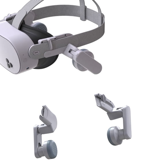 VR Headset Earphones with Hi-Fi Sound Enhancement, Adjustable Ear Cups & Memory Foam Cushions, Ultra-Lightweight Compatible with Meta Quest 3/3S VR Headsets-White