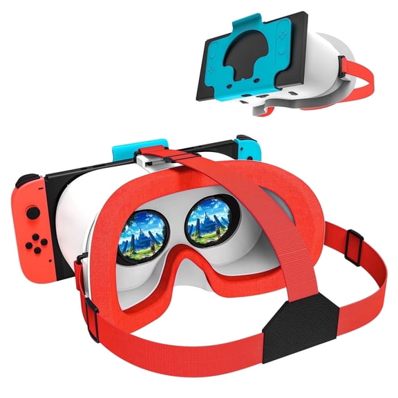 Upgraded VR Headset for Nintendo Switch & OLED Model, Virtual Reality Glasses with Adjustable HD Lenses & Comfortable Head Strap, 3D Goggles for Switch OLED VR Games, Cool Kids Stuff for Boys & Girls