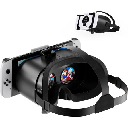 VR Headset For Nintendo Switch & Switch OLED, With Adjustable HD Lenses, Comfortable Head Strap, Labo VR Kit 3D Goggles For Switch Accessories-Black and White