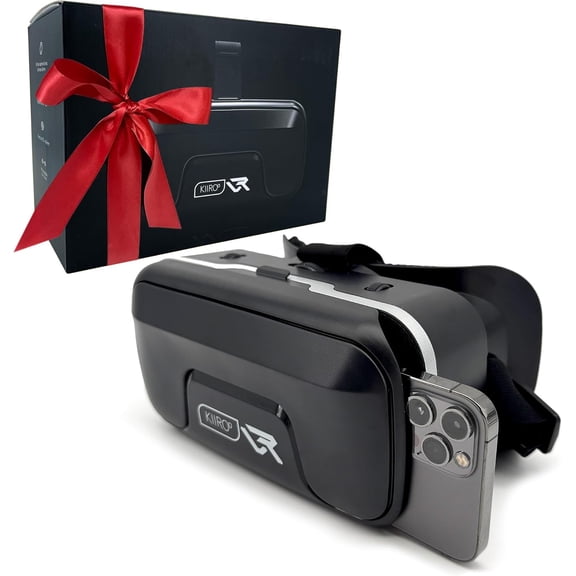 VR Headset for Phone - Optimized for VR Content - for iPhone, Android & Windows - Fits 5.5"-7.2" Devices - Glasses-Friendly - 40mm HD Resin Aspherical Lens - Adjustable IPD & Fixed Focus