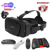 VR Headset with Remote Controller,3D Glasses Virtual Reality Headset for VR Games & 3D Movies, VR Headset for iPhone & Android Phone,VR Glasses Suitable for Kids and Adults(Black)