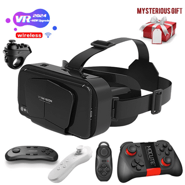 VR Headset with Remote Controller,3D Glasses Virtual Reality Headset for VR Games & 3D Movies, VR Headset for iPhone & Android Phone,VR Glasses Suitable for Kids and Adults(Black)