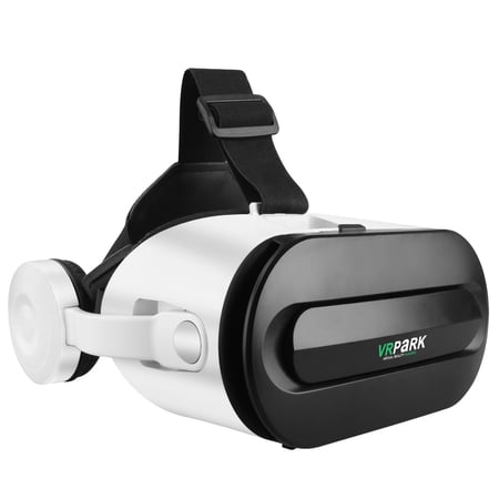 VR Headset for Phone, 3D Glasses Virtual Reality Headset with Bluetooth Headphone, VR Glasses for TV,Movies&Video Games with Adjustable Pupil Distance VR Goggles for iPhone/Android,White,FCC Approved