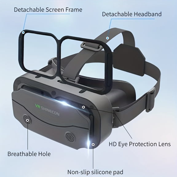 VR Headset for Smartphones 3D Virtual Reality Goggles with Panoramic View for Gaming & Movies