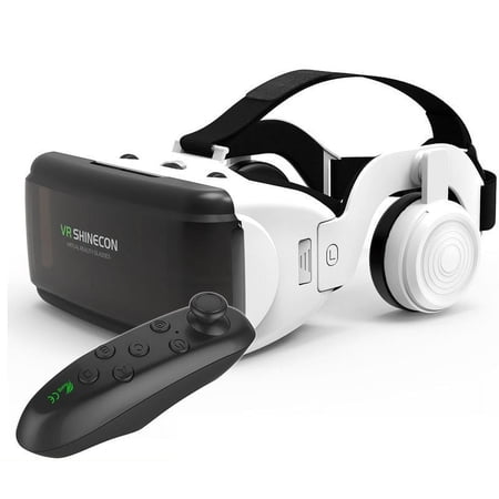 VR Headset with Wireless Bluetooth Remote Controller, 3D Glasses HD Virtual Reality Headset Compatible with iPhone & Android Phone