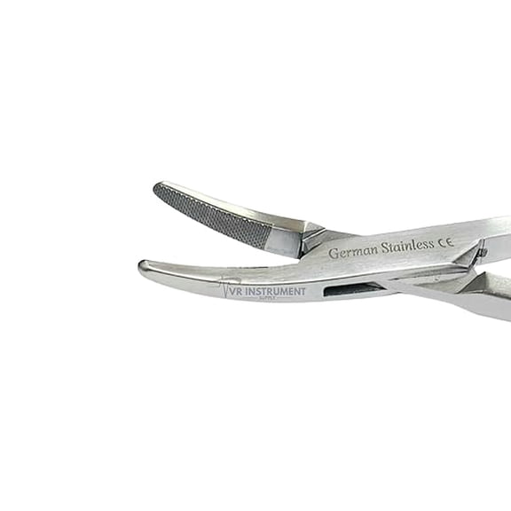 VR Instrument Supply 6" Tungsten Carbide Inserts Heaney T/C Needle Holder Curved Driver Serrated Tools German Stainless CE