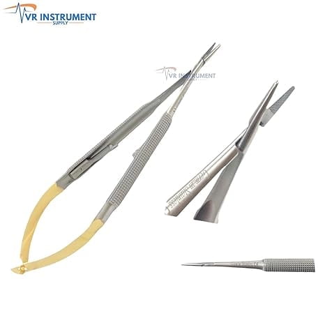 VR Instrument Supply T/C Castroviejo Micro Needle Holder Straight 7 German Stainless CE