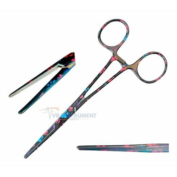 VR Instrument Supply Crile Forceps 5.5 Straight Black Multi Pawos Full Coated Pattern German Stainless CE