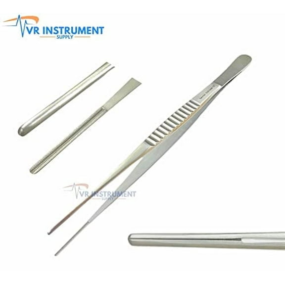VR Instrument Supply Debakey Vascular Tissue Thumb Forceps Atraumatic Tweezer 7"
