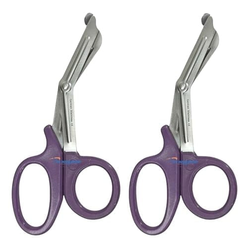 VR Instrument Supply EMT and Trauma Shears 7.5 Inch Bandage Scissors with Non-Stick Blades Purple Handle German Stainless Ce 2 Pcs