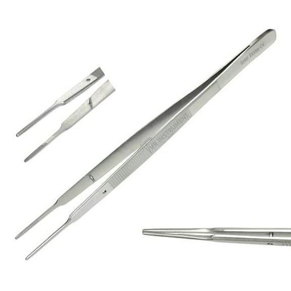 VR Instrument Supply Gerald Tissue Forceps 7" Straight Delicate Serrated Tip German Stainless Steel