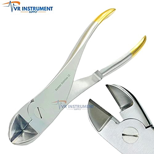 9.5 Inch Orthopedic Pliers With Tungsten Carbide Tips - Pin & Wire Plate Cutter, Max Cut 3.2mm (1/8")