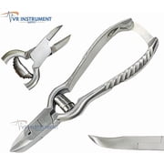 VR Instrument Supply Heavy Duty Toe Nail Clipper for Thick Toenails Curved Barrel Spring Super Sharp Trimmer 5.5" German Stainless CE