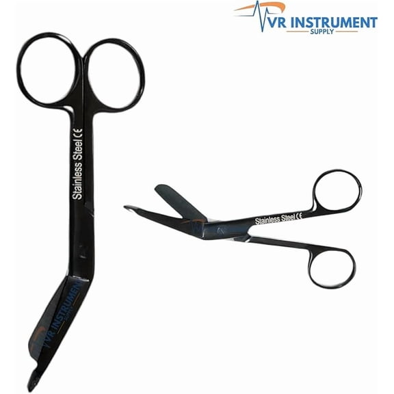 VR Instrument Supply Lister Bandage Scissors 4.5" All Black German Stainless CE