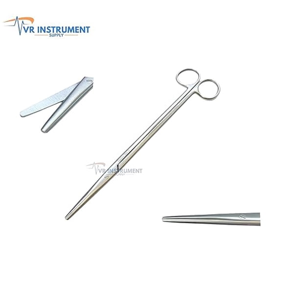 VR Instrument Supply Metzenbaum Scissors Straight 7'' Blunt/Blunt Precision Cutting Tool-German Stainless CE