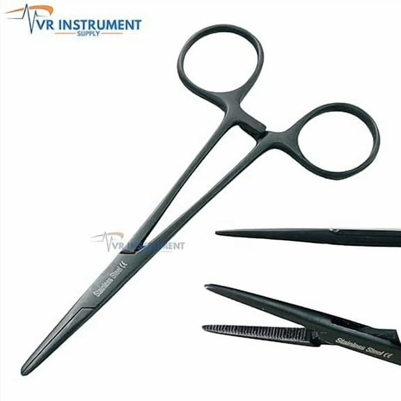 VR Instrument Supply Mosquito Forceps Straight 5" All Black German Stainless CE
