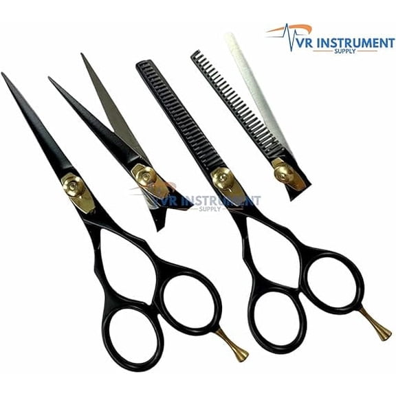 VR Instrument Supply Salon Barber Hairdressing Scissor Hair Cutting/Thinning Shears 6 -Set, 2 Pcs