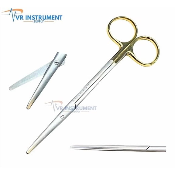 VR Instrument Supply Straight Scissors 6"  Blunt Tip Blades with Tungsten Inserts  German Stainless CE