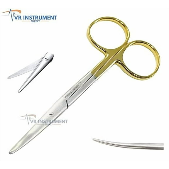 VR Instrument Supply T/C Metzenbaum Scissors Curved 4" Blunt/Blunt with Tungsten Carbide Inserts German Stainless CE
