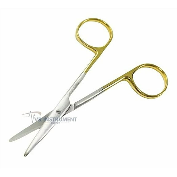 VR Instrument Supply T/C Metzenbaum Scissors Straight 4" Blunt/Blunt with Tungsten Carbide Inserts German Stainless CE