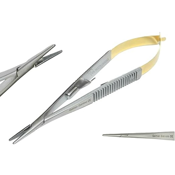 VR Instrument Supply TC Castroviejo Micro Needle Holder Straight 5.5 Inches German Stainless CE