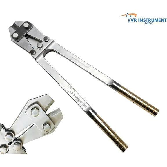 VR Instrument Supply Tungsten Carbide Tip Pin-Wire & Rods Cutter Heavy Duty Tools Pliers 18" German Stainless CE