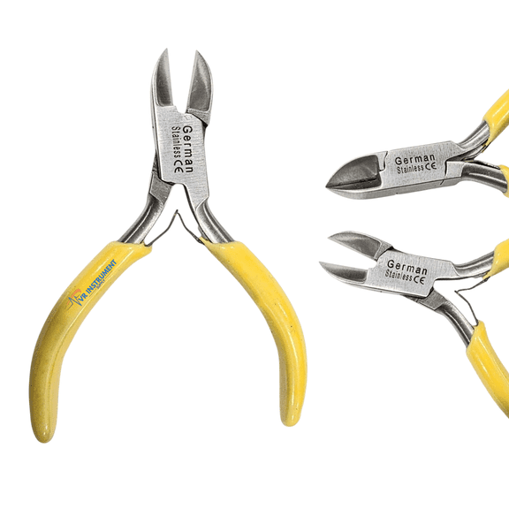 VR Instrument Supply Wire Cutters With Spring 3" Small Side Cutters for Crafts, Flush Cutting Pliers for Jewelry Making, Floral Wire Cutters for Artificial Flowers, Zip Tie Cutters for Cable Tie