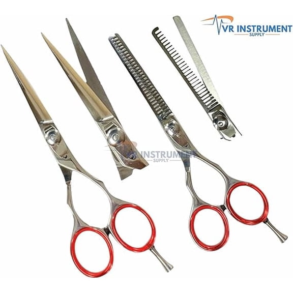 VR Instrument supply Salon Barber Hairdressing Scissor Hair Cutting/Thinning Shears 6-Set 2 Pcs