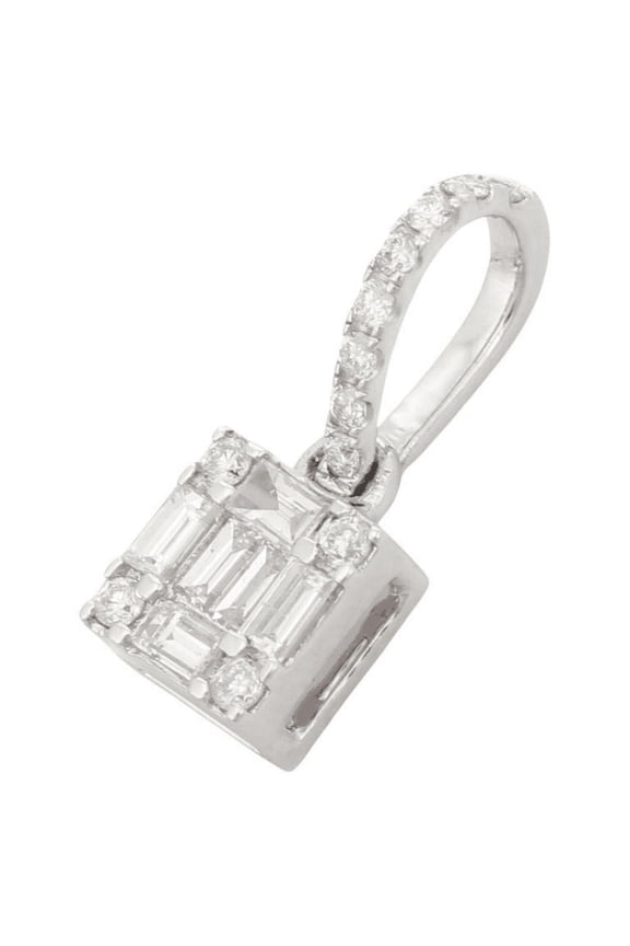 0.35 ct Diamond Wedding Pendant Necklace for Women Studded in 14K White Gold