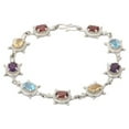 thumbnail image 1 of VR Jewels 9 Carat Multi Gemstone Link Bracelet Gift for Her in 925 Sterling Silver Party Wear Women Jewelry, 1 of 5