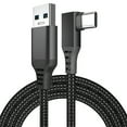 thumbnail image 1 of MMOBIEL Link Cable USB-A to USB-C for Meta Quest 3/2/Pro and Pico 4 – 90° Nylon Braided Type-C Cable for Gaming Headset – 10 ft – Black, 1 of 4