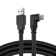 VR Link Cable for Meta Quest 3 and Meta Quest 2, USB-C to USB-A, USB 3.2 Gen 1 High-Speed Data Cable, Right-Angle Connector, 16 ft