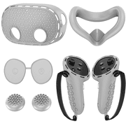 For VR Shell Cover Accessories Set Silicone Protection Case 5 In1 Gray Anti Sweat and Scratch Resistant Soft Material Compatible with Meta Quest3S