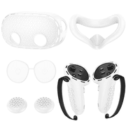 For VR Shell Cover Accessories Set Silicone Protection Case 5 In1 White Anti Sweat and Scratch Resistant Soft Material Compatible with Meta Quest3S