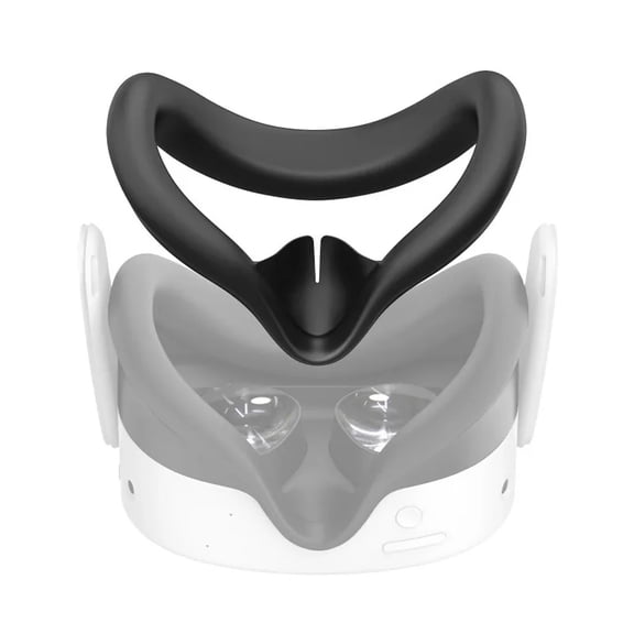 VR Silicone Face Cover Compatible with Meta Quest 3S - Light Leakage & Sweat Resistant Replacement Face Mask Accessories-Black