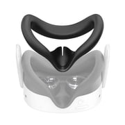 VR Silicone Face Cover Compatible with Meta Quest 3S - Light Leakage & Sweat Resistant Replacement Face Mask Accessories-Black