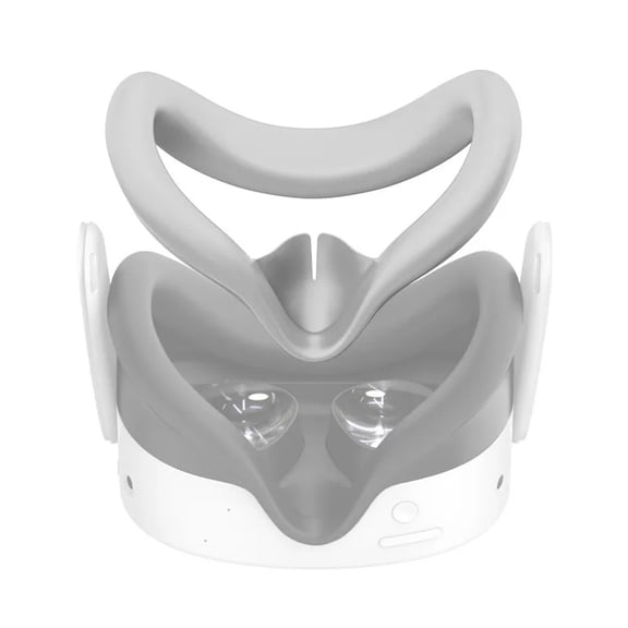 VR Silicone Face Cover Compatible with Meta Quest 3S - Light Leakage & Sweat Resistant Replacement Face Mask Accessories-Gray