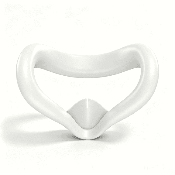 VR Silicone Facial Cushion with Light Blocking Nose Pad Sweatproof Replacement Face Cover VR Gaming Accessories White Compatible with Meta Quest 3S