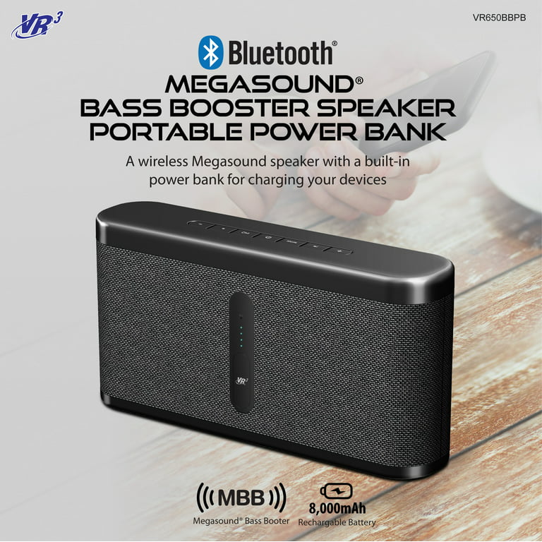 VR3, MiLife, Portable Bluetooth Speaker and Power Bank. Built-in Bluetooth  5.1 wireless transmission, working distance up to 32ft
